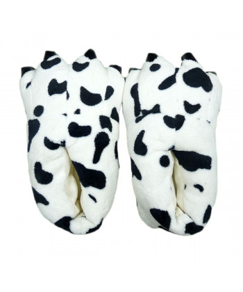 Unisex Animal Cow Print cosplay Kigurumi fleece slippers shoes