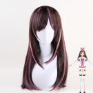 Kizuna AI Long Straight Brown Mixed Pink Cosplay Wig