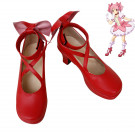 Puella Magi Madoka Magica Kaname Madoka Red Cosplay Boots Shoes