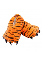 Unisex Animal Tiger Print cosplay Kigurumi fleece slippers shoes 