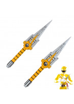 Mighty Morphin Power Rangers Yellow Ranger Boy Sword Cosplay Prop 2PCS 