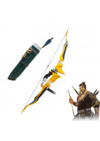 OW Overwatch Shimada Hanzo Storm Bow Arrow and Quiver Cosplay Prop Golden 