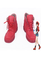 Cells at Work WBC Red Blood Cell Erythrocyte Red Cosplay Boot Shoes  