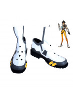 OW Overwatch Tracer Lena Okston Cosplay Shoes Black White Boots Custom Made 