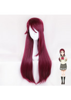 Love Live Sunshine Sakurauchi Riko Long Straight Wine Red Cosplay Wig 