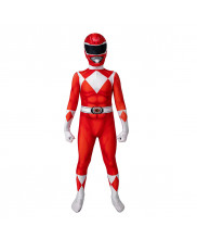 Red Ranger Costume Cosplay Suit Kids Mighty Morphin Power Rangers