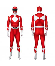 Red Ranger Costume Cosplay Suit Mighty Morphin Power Rangers 3D Printed Men Outfit