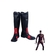 The Flash Red Runners Black Boots Cosplay Shoes