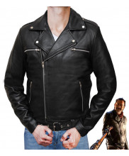 The Walking Dead Negan Black Leather Jacket Cosplay Costume