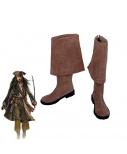 Pirates of the Caribbean Jack Sparrow Brown Boots Cosplay Shoes